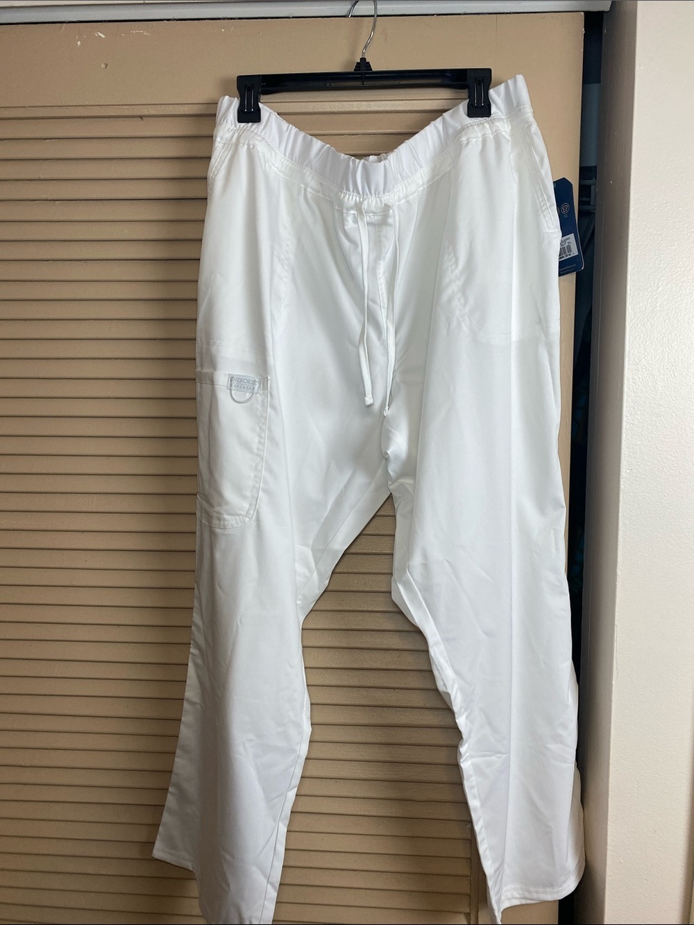 Cherokee Workwear Revolution White Scrub Pants 2X Petite Stretch Drawstring NWT